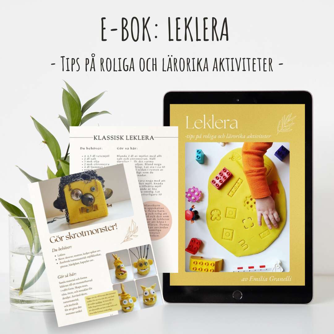 En e-bok full med recept och roliga lekförslag med leklera!